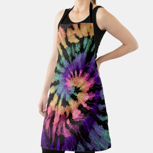 Gefärbte Krawatte Handgezeichneter Regenbogen Shib Schürze (InSitu)