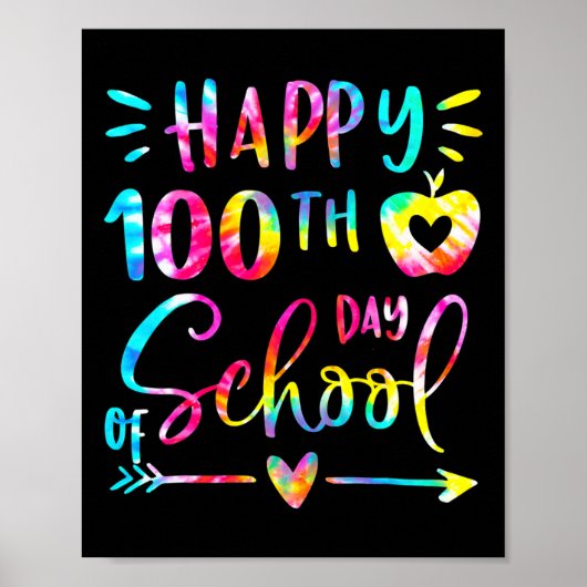 Gefärbte Krawatte Happy 100. Day School Lehrer Stu Poster (Vorne)