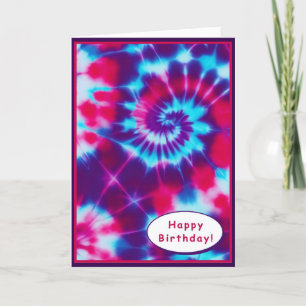 Gefärbte Krawatte Happy Birthday Card Feiertagskarte