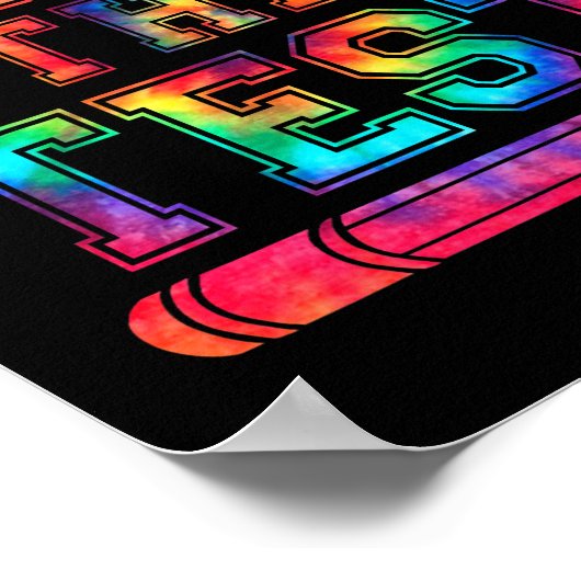 Gefärbte Krawatte hat den Testlehrer glücklich gem Poster (Ecke)