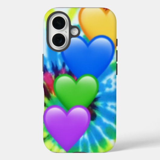 Gefärbte Krawatte Hearts iPhone 16 Fall Case-Mate iPhone Hülle (Rückseite)