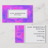 Gefärbte Krawatte hell rosa, lila und blau Visitenkarte (Vorne/Hinten)