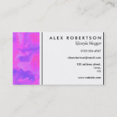 Gefärbte Krawatte hell rosa, lila und blau Visitenkarte (Rückseite)