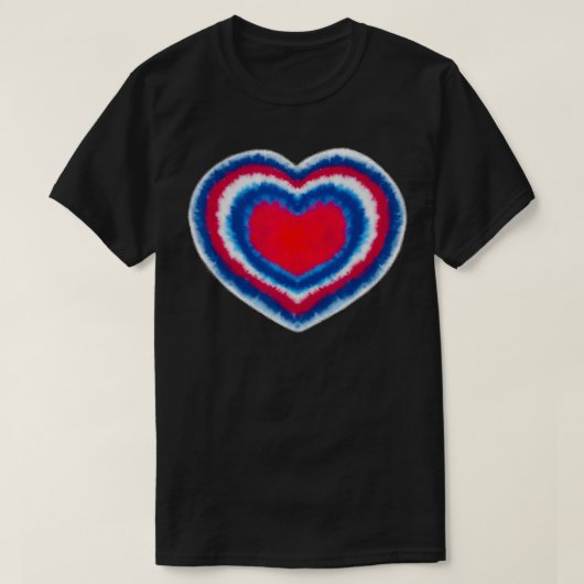 Gefärbte Krawatte Herz 4. Juli Patriotischer Ameri T-Shirt (Design vorne)