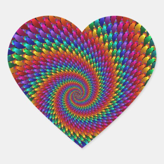 Gefärbte Krawatte Herz-Aufkleber (Vorderseite)