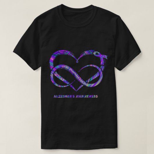 Gefärbte Krawatte Herz Ich werde für Sie Alzheimer T-Shirt (Design vorne)