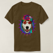 Gefärbte Krawatte Hippie Bull Terrier Hippiness Pe T-Shirt (Design vorne)