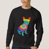 gefärbte Krawatte Hippie Französisches Bulldog-Ges Sweatshirt (Vorderseite)