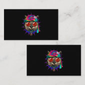 Gefärbte Krawatte Hippie Owl Hippiness Peace Liebe Visitenkarte (Vorne/Hinten)