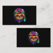 Gefärbte Krawatte Hippie Sloth Hippiness Peace Lie Visitenkarte (Vorne/Hinten)