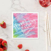 Gefärbte Krawatte Hippy Chic Pink Aquamarin Happy Serviette (Beispiel)