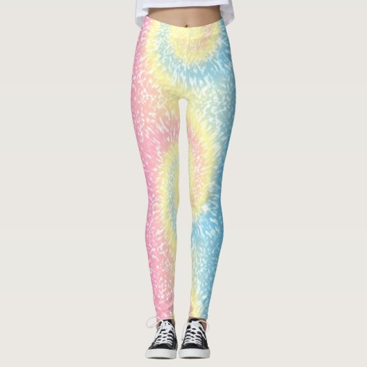Gefärbte Krawatte Hippy Swirl Leggings (Vorderseite)