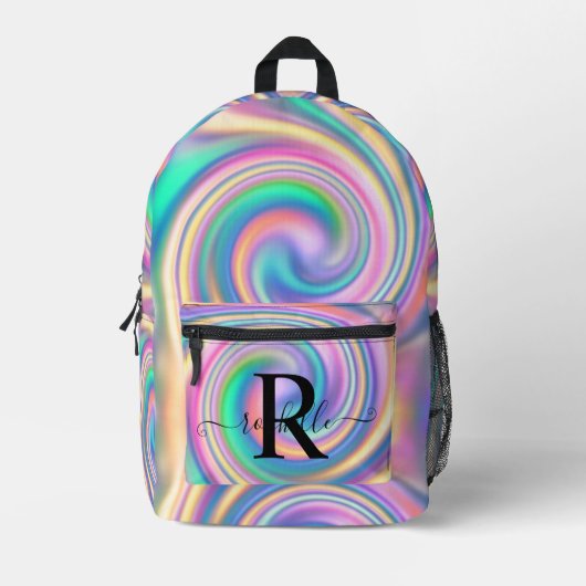 Gefärbte Krawatte Holographic Psychedelic Cool Tee Bedruckter Rucksack (Vorderseite)