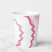 Gefärbte Krawatte Hot Rosa Swirt funky Retro Muste Pappbecher (Rückseite)