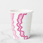 Gefärbte Krawatte Hot Rosa Swirt funky Retro Muste Pappbecher (Vorderseite)