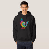 Gefärbte Krawatte Huhn Hoodie (Vorne ganz)