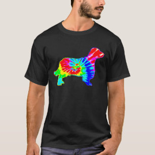 Gefärbte Krawatte Hund Hippie Welsh Springer Spani T-Shirt