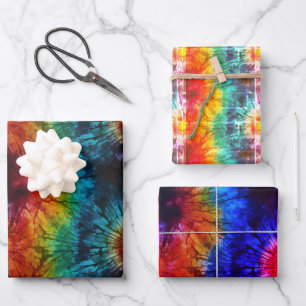 Gefärbte Krawatte Jamaican Green Textile Art Nr. 4 Geschenkpapier Set