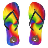 Gefärbte Krawatte Kacke Emoji Flip Flops Badesandalen (Fußbett)