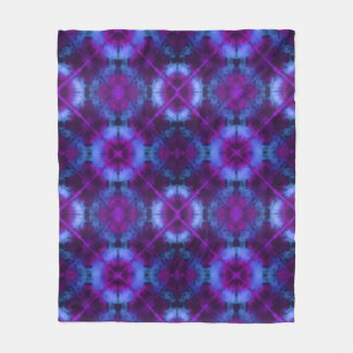 gefärbte Krawatte Kaleidoscope Vibrant Blue Lila M Fleecedecke