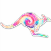 Gefärbte Krawatte Kangaroo Aufkleber (Vorderseite)