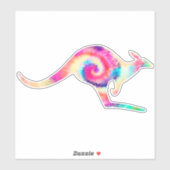 Gefärbte Krawatte Kangaroo Aufkleber (Blatt)