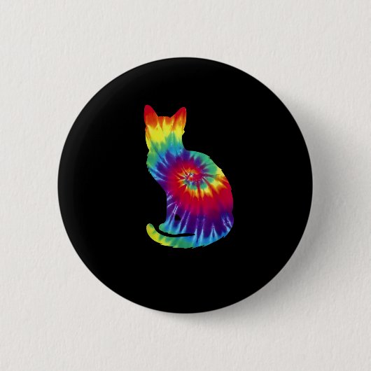 Gefärbte Krawatte Kat Shirt _ Farbige Tye Färbung Button (Vorderseite)