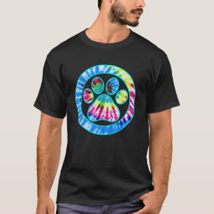 Gefärbte Krawatte Katze Katze Paw Pfosten Pfosten  T-Shirt