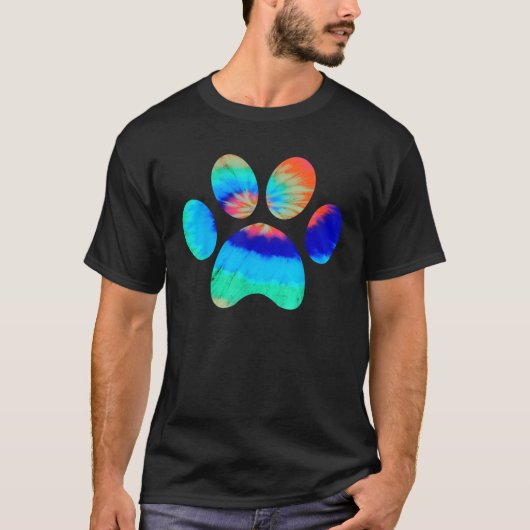 Gefärbte Krawatte Katze Katze Paw Pfosten Pfosten T-Shirt (Vorderseite)