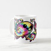 Gefärbte Krawatte Koi Fish Kaffeetasse (Vorderseite Links)
