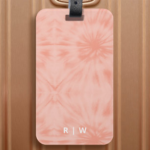 Gefärbte Krawatte   Korallenrosa Moderne Pastelle Gepäckanhänger