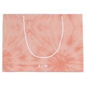 Gefärbte Krawatte | Korallenrosa Moderne Pastelle Große Geschenktüte (Vorderseite)