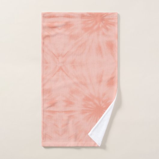 Gefärbte Krawatte | Korallenrosa Moderne Pastelle Handtuch (Handtuch)