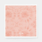 Gefärbte Krawatte | Korallenrosa Moderne Pastelle Serviette (Vorderseite)