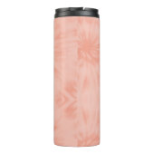 Gefärbte Krawatte | Korallenrosa Moderne Pastelle Thermosbecher (Rückseite)