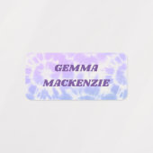 Gefärbte Krawatte Lavender Blue Kids Name Kleidung Etiketten (Design 1)