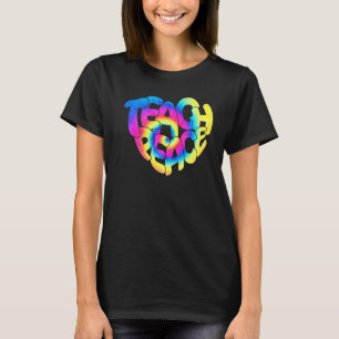Gefärbte Krawatte Lehren Friedensherz Inspiration  T-Shirt