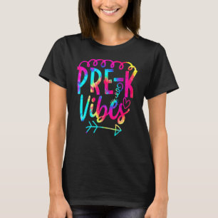 Gefärbte Krawatte Lehrer Student Pre K vibes zurüc T-Shirt
