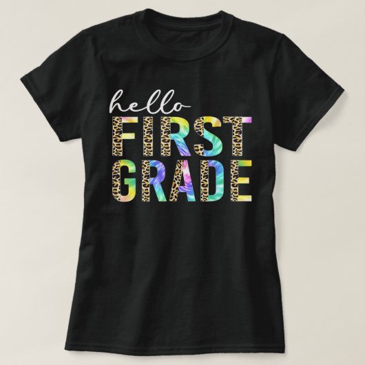 gefärbte Krawatte Leopard Hallo Tor T-Shirt (Design vorne)