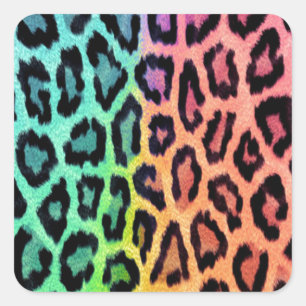 Gefärbte Krawatte Leopard Print Quadratischer Aufkleber
