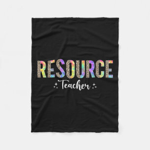 Gefärbte Krawatte Leopard Resource Teacher Bewertu Fleecedecke