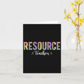 Gefärbte Krawatte Leopard Resource Teacher Bewertu Karte (Gelbe Blume)