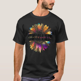 Gefärbte Krawatte Leopard Sonnenblumen Mittagessen T-Shirt