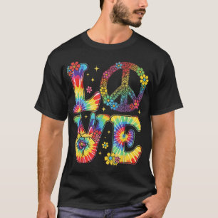 Gefärbte Krawatte Liebe Friedenszeichen Hippie T-Shirt