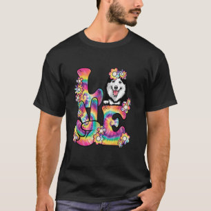 Gefärbte Krawatte Liebe Sibirischer Husky Hund Mam T-Shirt
