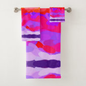 Gefärbte Krawatte lila, rosa und orange Badhandtuch Set (Insitu)