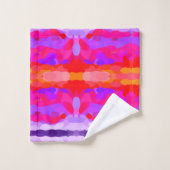 Gefärbte Krawatte lila, rosa und orange Badhandtuch Set (Waschlappen)