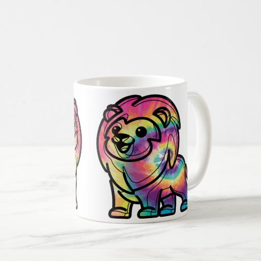 Gefärbte Krawatte Lion Kaffeetasse (VorderseiteRechts)