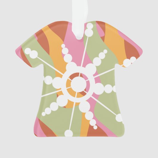 Gefärbte Krawatte Liquid Retro Groovy Weihnachten Ornament (Vorderseite)