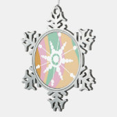 Gefärbte Krawatte Liquid Retro Groovy Weihnachten Schneeflocken Zinn-Ornament (Rechts)